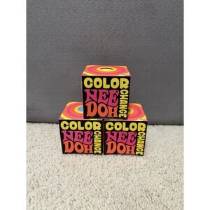 NeeDoh Color Change Ball Set of 3 Blue Pink Yellow Stress Squeeze Squish NEW